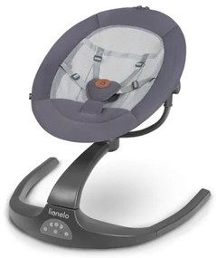 Lionelo - Detské hojdacie kresielko s melódiou RINA 4× AA Grey Concrete + diaľkové ovládanie