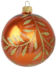 Sklenená vianočná guľa oranžová