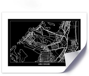 Gario Plagát City plan Abu Dhabi Farba rámu: Bez rámu, Veľkosť: 100 x 70 cm