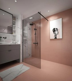 Erga Paris, sprchová zástena Walk-In 130x200 cm, 8mm šedé sklo, čierny profil, ERG-V02-PARIS-130x200-GR-BK