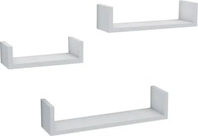 Sada 3 poličiek Triple, biela%