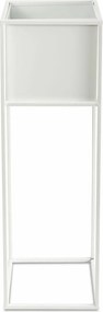 KOVOVÝ KVETINÁČ SO STOJANOM PLAIN 70X24 CM BIELA