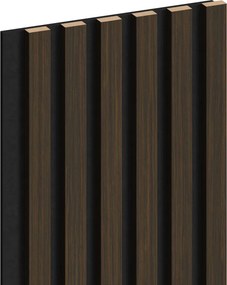 Mexen Lam-F, akustické stenové lamely 275 × 30 cm, plstený podklad 8 mm, technická dyha, orech pálený, S105-275307-3015-024