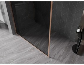 Mexen, Mexen Kioto-XF sprchová stena s rámom 160 x 202 cm, grafit 10 mm, brúsená meď - 800-160-104-65-40-X