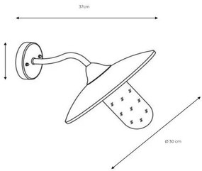 Lucide 11870/01/97 - Vonkajšie nástenné svietidlo ARUBA 1xE27/60W/230V
