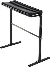 Garden Line SKLADACIA LAVICA, DĹŽKA 68 CM, S OPOROU PRE NOHY – ČIERNA *8282