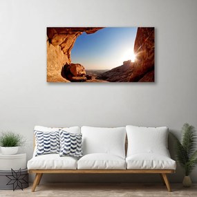 Obraz na plátne Skala slnko krajina 125x50 cm