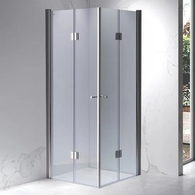 BPS-koupelny Štvorcový sprchový kút HYD-SK1290C 100x100 chróm/transparent + vanička HYD-SSV-SXL02C čierna