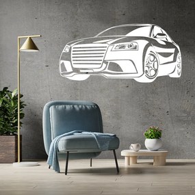 Veselá Stena Samolepka Auto Audi Farba: biela, Veľkosť: 80 x 40 cm