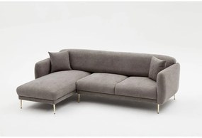 Sivá rohová pohovka (ľavý roh/s leňoškou) Simena – Balcab Home