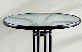 TRENDIE Záhradný stolík so sklom 60 cm okrúhly