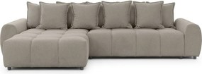 Taupe rohová pohovka (ľavý roh/s leňoškou) Albane – Ropez