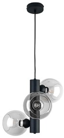 Luster na lanku TUBE 3xE27/60W/230V čierna/číra