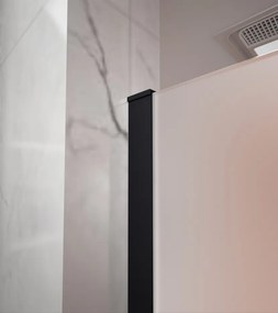 Erga Paris, sprchová zástena Walk-In 150x200 cm, 8mm sklo námraza, čierny profil, ERG-V02-PARIS-150x200-FR-BK