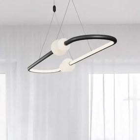 LED luster Celia 100 čierne s diaľkovým ovládaním