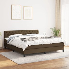 Boxspring posteľ s matracom tmavohnedá 160x200 cm látka 3140308