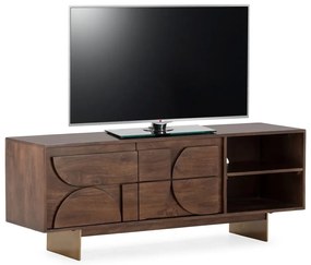 Hnedý TV stolík z mangového dreva 145x55x40 cm Trisha – MOME