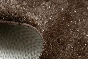 Kúpeľňový koberček SYNERGY glamour / lurex, hnedý kruh