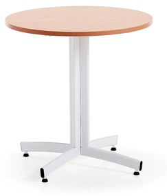 Okrúhly stôl SANNA, Ø700x720 mm, biela/buk