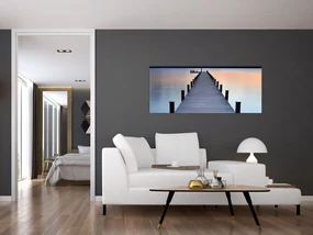 Obraz - Mólo pri jazere Starnberger, Bavorsko, Nemecko (120x50 cm)