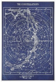 Zarámovaný obraz na plátne mapa hviezd 63 x 93 cm modrý TRAVERSA Beliani