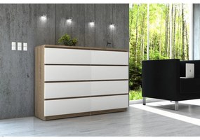 Komoda K120 8SZ sonoma / biela