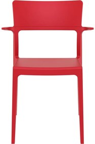 PLUS záhradná stolička s podrúčkami red