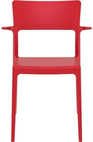 PLUS záhradná stolička s podrúčkami red