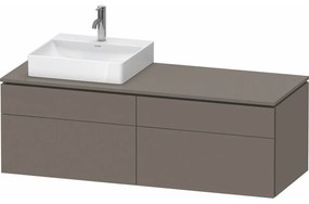 DURAVIT L-Cube závesná skrinka pod umývadlo na dosku (umývadlo vľavo), 4 zásuvky, 1420 x 550 x 482 mm, Flanel šedá matná, LC4870L90900000