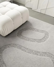 Koberec Agnella Morphic Blooms svetlosivý