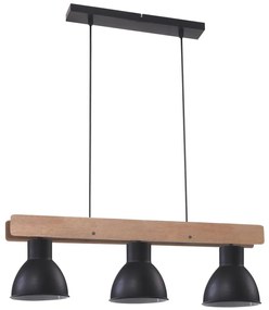 CLX Závesné svetlo nad jedálenský stôl v škandinávskom štýle BADAJOZ, 3xE27, 60W, čierna