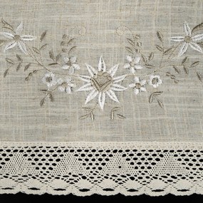 KRÁTKA ZÁCLONA NA KRÚŽKOCH VERONICA 150X30 CM BÉŽOVÁ