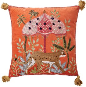 BOHEMIAN Vankúš so strapcami tiger 50 x 50 cm - oranžová
