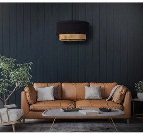 Duolla - Luster na lanku BOHO 1xE27/15W/230V pr. 45 cm čierna/ratan