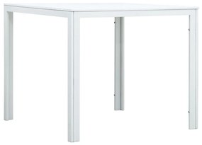 Konferenčný stolík, biely 78x78x74 cm, HDPE, drevený vzhľad
