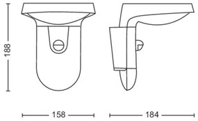 Philips - LED Vonkajšie nástenné svietidlo so senzorom TYLA LED/9W/230V 2700K IP44