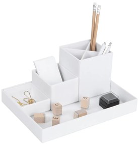 Biely 4-dielny stolový organizér na písacie pomôcky Bigso Box of Sweden Lena