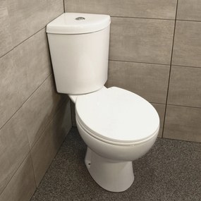 Novoterm Rohové WC kombi NV-Corner KR 61 ZO so zadným odpadom a SoftClose sedadlom