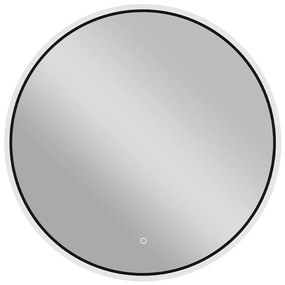 Cerano Velo, LED kúpeľňové zrkadlo, kovový rám, Ø 60 cm, čierna matná, CER-CER-NT8232H60