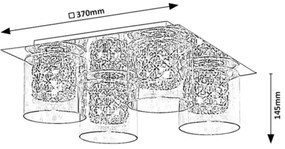 Rabalux 3115 - Krištáľové stropné svietidlo DUCHESS 4xG9/40W/230V