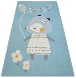 styldomova Detský modrý koberec PASTEL myška