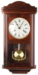 Nástenné kyvadlové hodiny THESEUS, mahagón, 60 cm