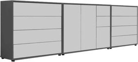 XXXLutz ŠIROKÁ KOMODA, antracitová, biela, 263,5/73/33 cm MID.YOU - Komody - 001067013203