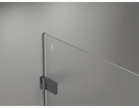 Mexen Lunar-B pravostranný výklopný sprchový kút 90 x 90 cm, číre sklo, grafitová, 832-090-090-95-00-P