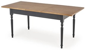 Rozkladací jedálenský stôl Rococo - tmavý dub / čierna