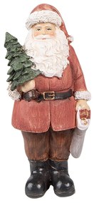 Vianočná dekorácia socha Santa so stromčekom - 6*5*14 cm