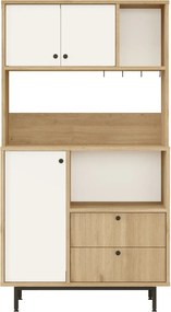 Vysoká skriňa na mikrovlnku Houseland Royce 03 dub Castello/biela