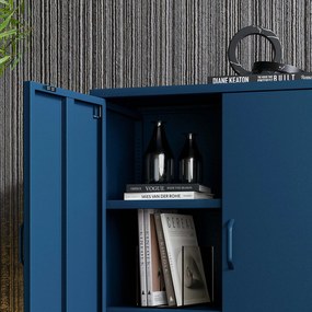 Skrinka do obývačky s policami VITO, 800 x 1015 x 400 mm, Modern: tmavomodrá farba