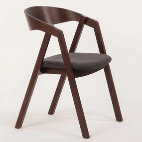 Stima stolička GURU buk s čalúneným sedákom Vyberte odtieň ->: Tmavo hnedá, Vyberte látku ->: LUX Antracit 6