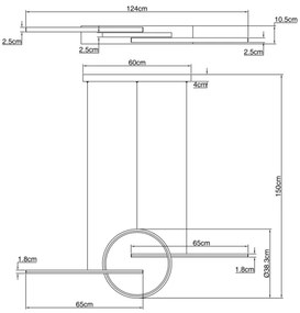 Globo 67121-50G - LED Stmievateľný luster na lanku BARRAL LED/50W/230V + DO